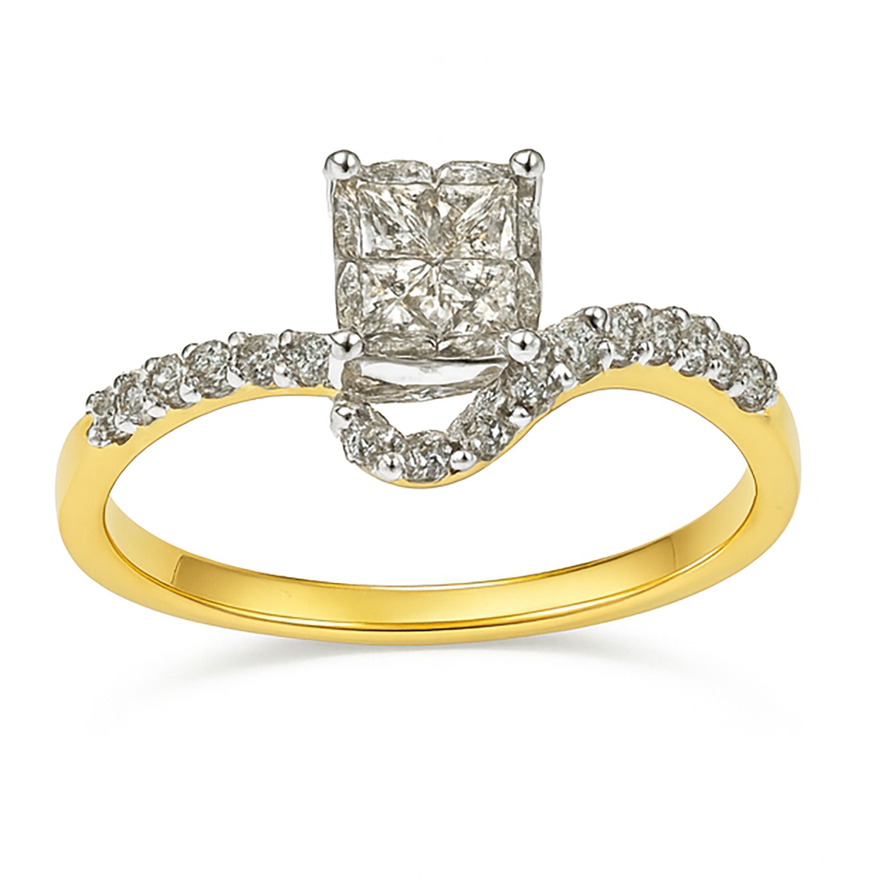 Best Wave Band Princess Diamond Ring in Meerut | Savya Jewels