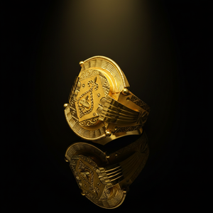 Dark Reflection - Gents Arch Shield Ring