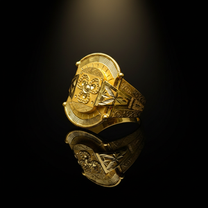 Dark Reflection - Gents Dome Filigree Ring