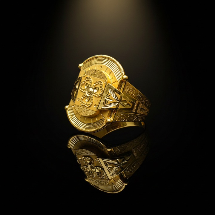Dark Reflection - Gents Dome Filigree Ring