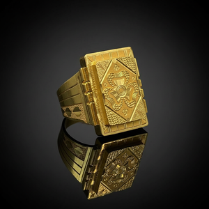 Dark Reflection - Gents Gold Om Ring