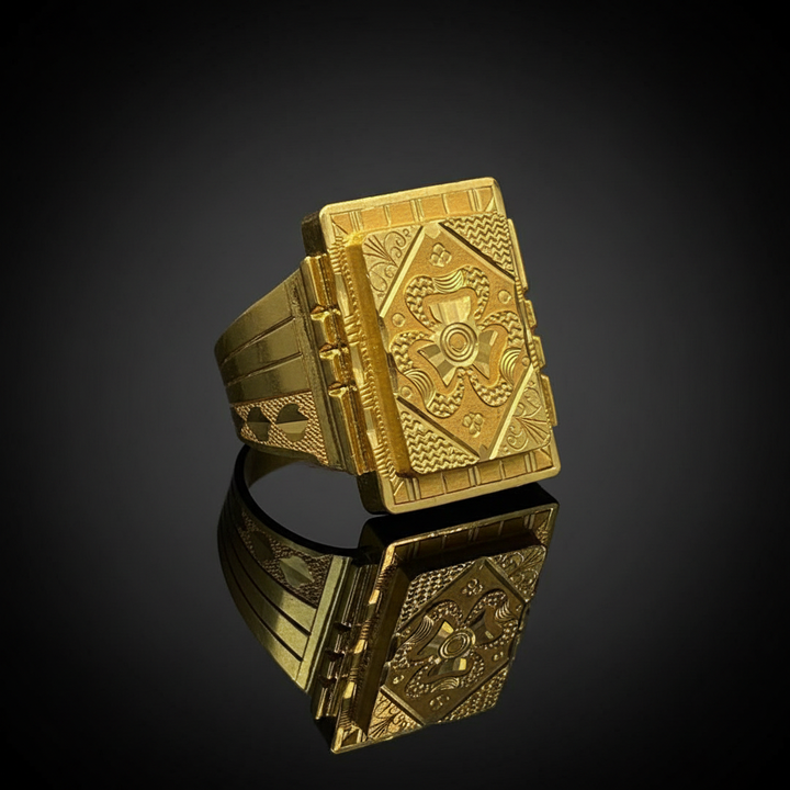 Dark Reflection - Gents Gold Om Ring