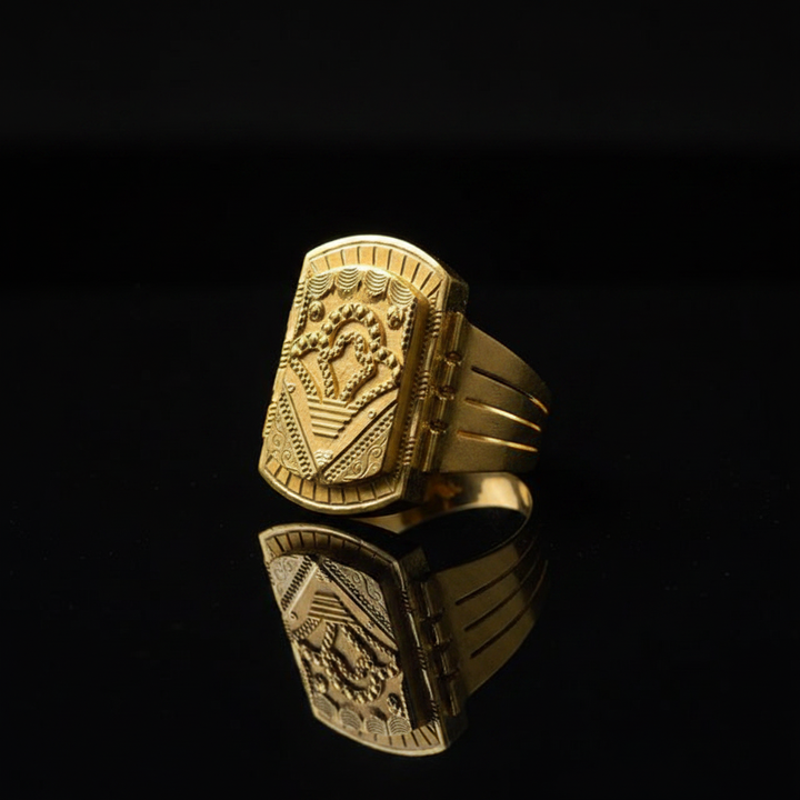 Dark Reflection - Gents Gold Ring