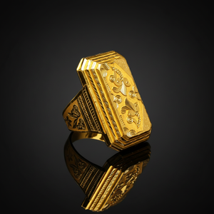 Dark Reflection - Gents Hexagonal Gold Ring