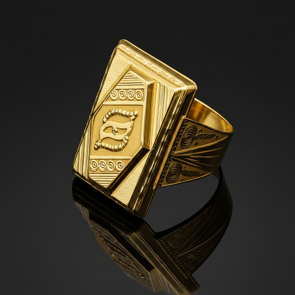 Dark Reflection - Gents Om Tapered Ring