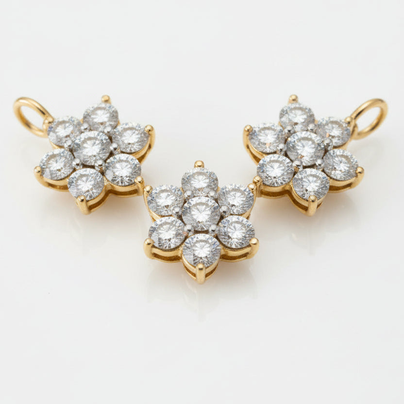 Trio Bloom Diamond Tanmaniya | Savya Jewels | 18-kt-gold