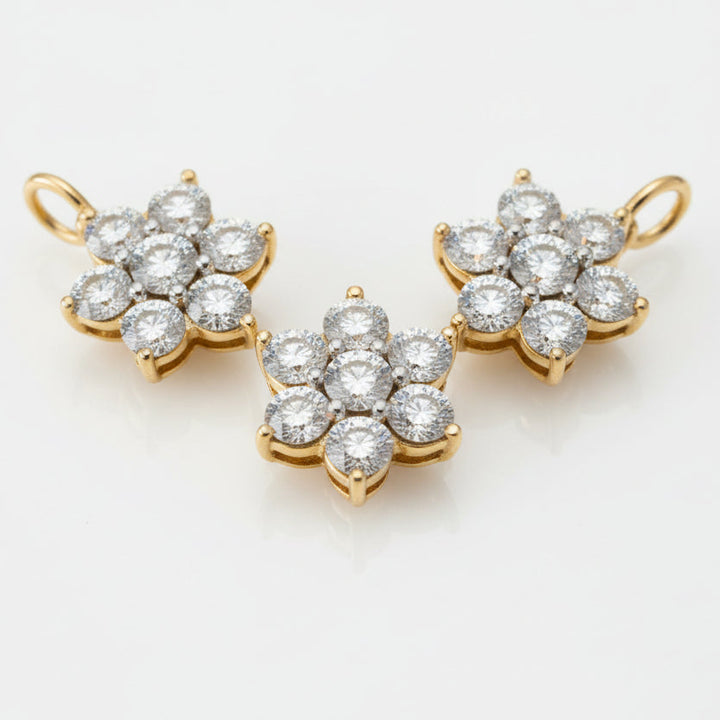 Trio Bloom Diamond Tanmaniya | Savya Jewels | 18-kt-gold