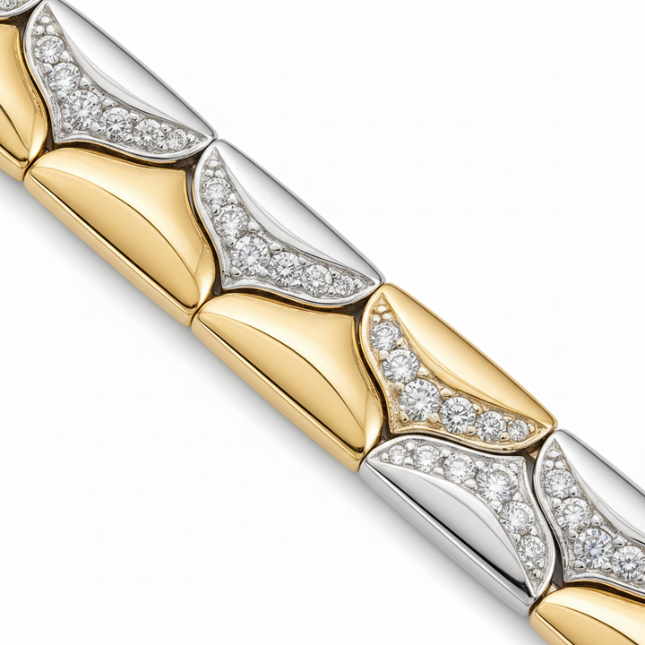 Diamond Wave Bracelet Closeup