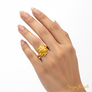 Double Flower Ring - Model Single Finger