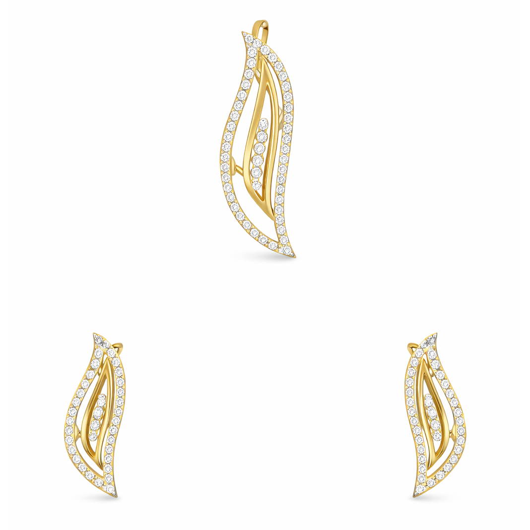 Best Radiant Curve Diamond Pendant & Earrings in Meerut | Savya Jewels