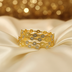 Gold Bangles Coin Medallion Satin