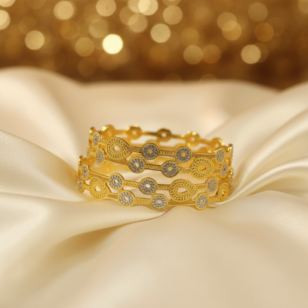 Gold Bangles Coin Medallion Satin