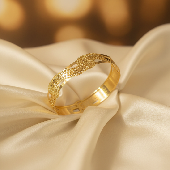 Gold Bangles Wavy Satin
