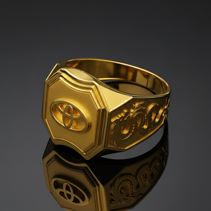 Gold Signet Ring - Dark Gradient