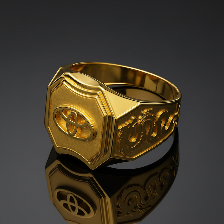 Gold Signet Ring - Dark Gradient