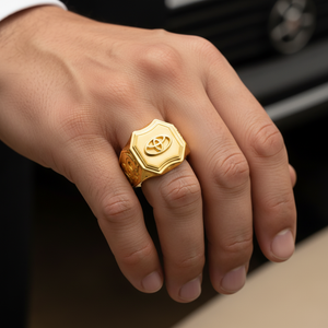 Gold Signet Ring - Model Hand