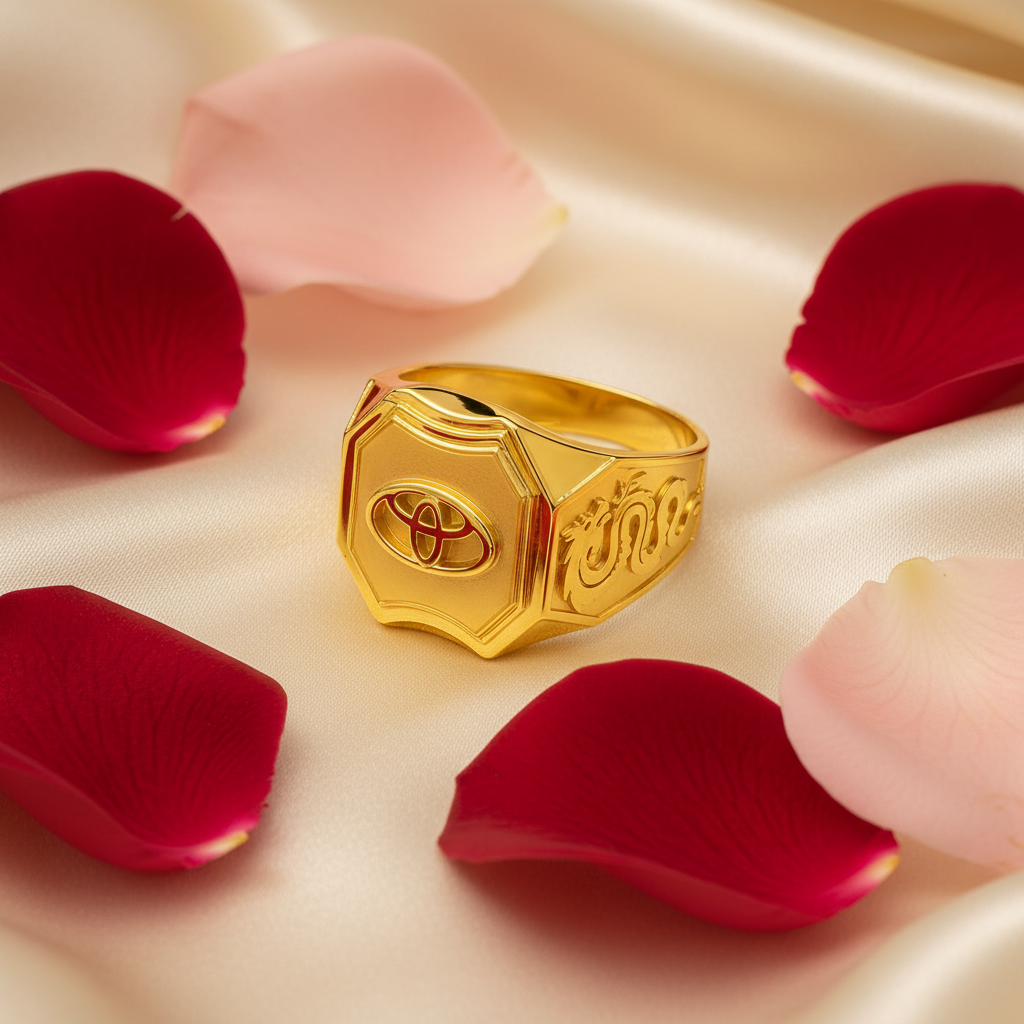 Gold Signet Ring - Satin & Rose
