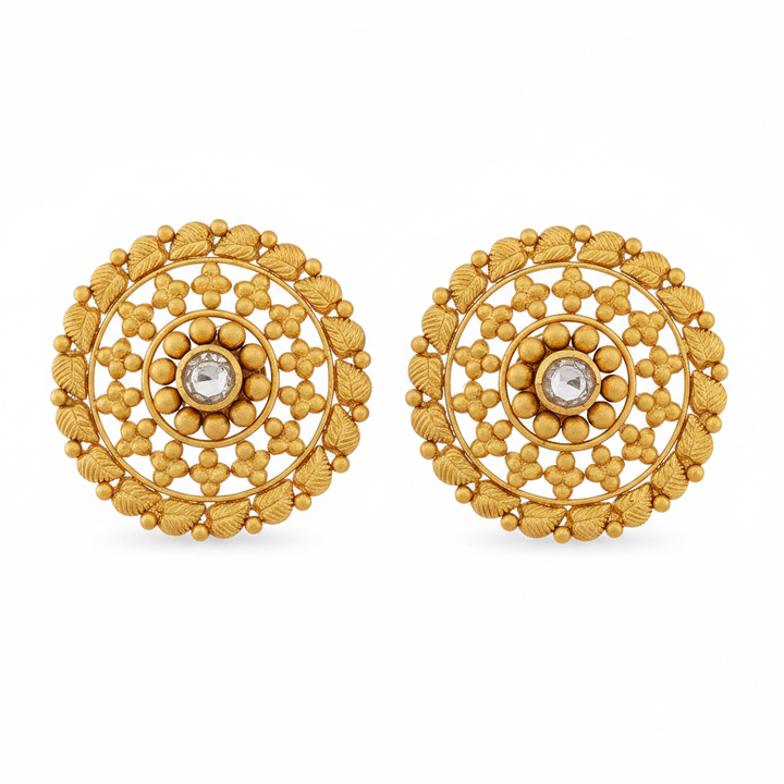 Gold Temple Tops Pair on White Background