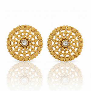 Gold Temple Tops Pair with Reflection on White Surface