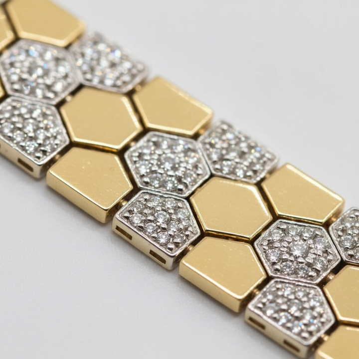 Honeycomb Diamond Bracelet Closeup