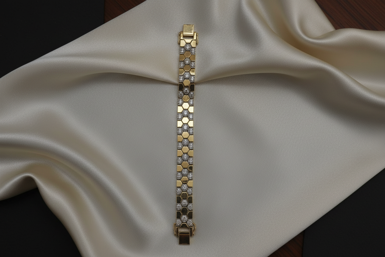Honeycomb Diamond Bracelet on Satin
