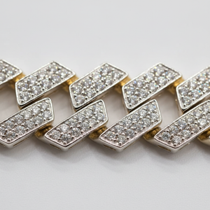 Iced Out Cuban Link Bracelet Closeup