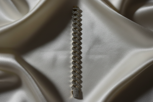 Iced Out Cuban Link Bracelet on Satin