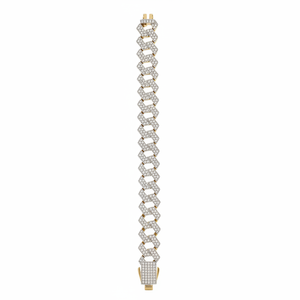 Iced Out Cuban Link Bracelet - Pure White Background
