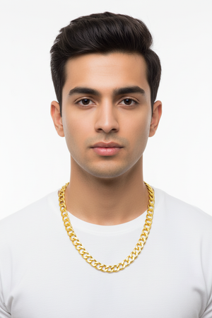 Cuban Link Gold Chain - Male Model
