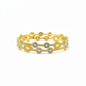22Kt Two-Tone Gold Bangles on white background
