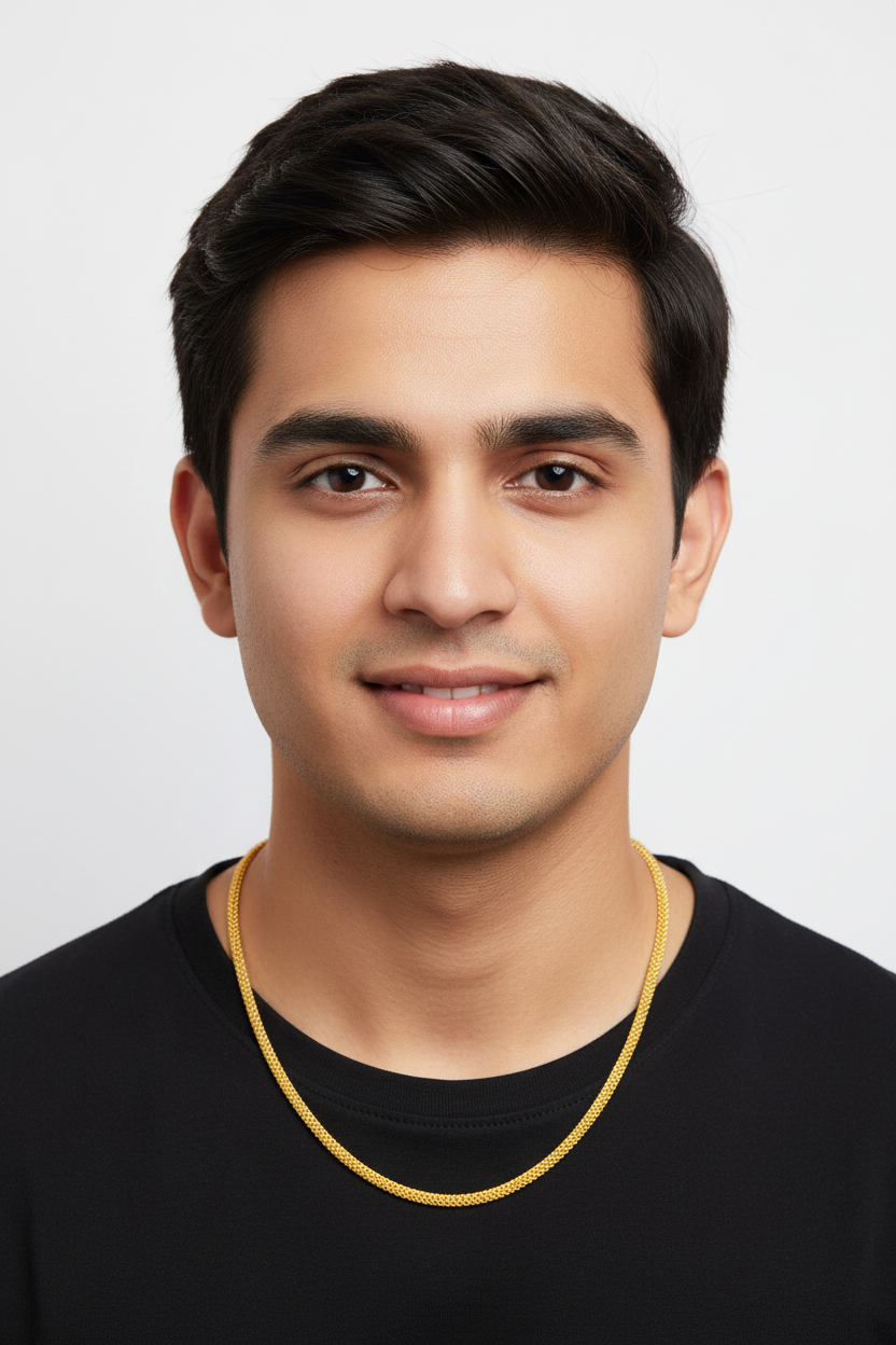 Popcorn Mesh Gold Chain - Male Model