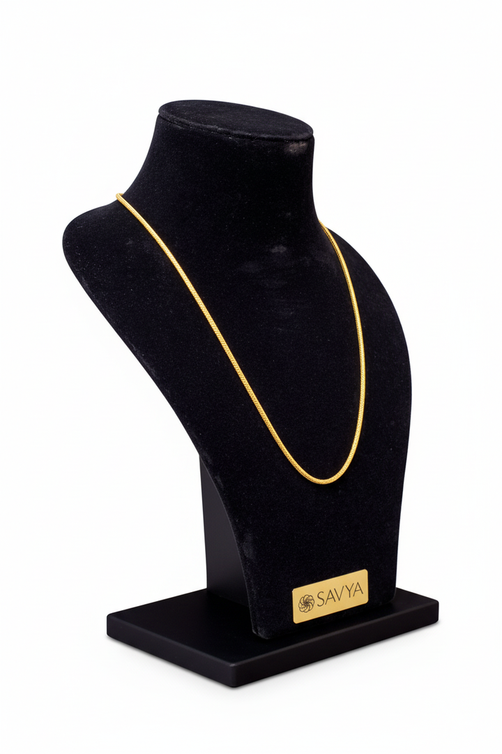 Diamond Cut Franco Gold Chain - Side Angle