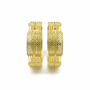 22Kt Art Deco Gold Bangles on white background