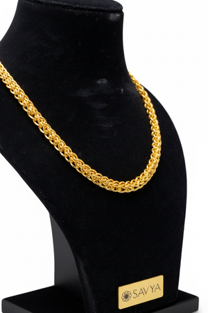 Foxtail Gold Chain - Side Angle View