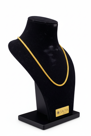 Popcorn Mesh Gold Chain - Side Angle