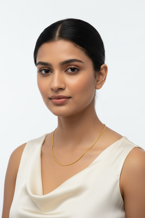 Wheat Spiga Gold Chain - Female Model