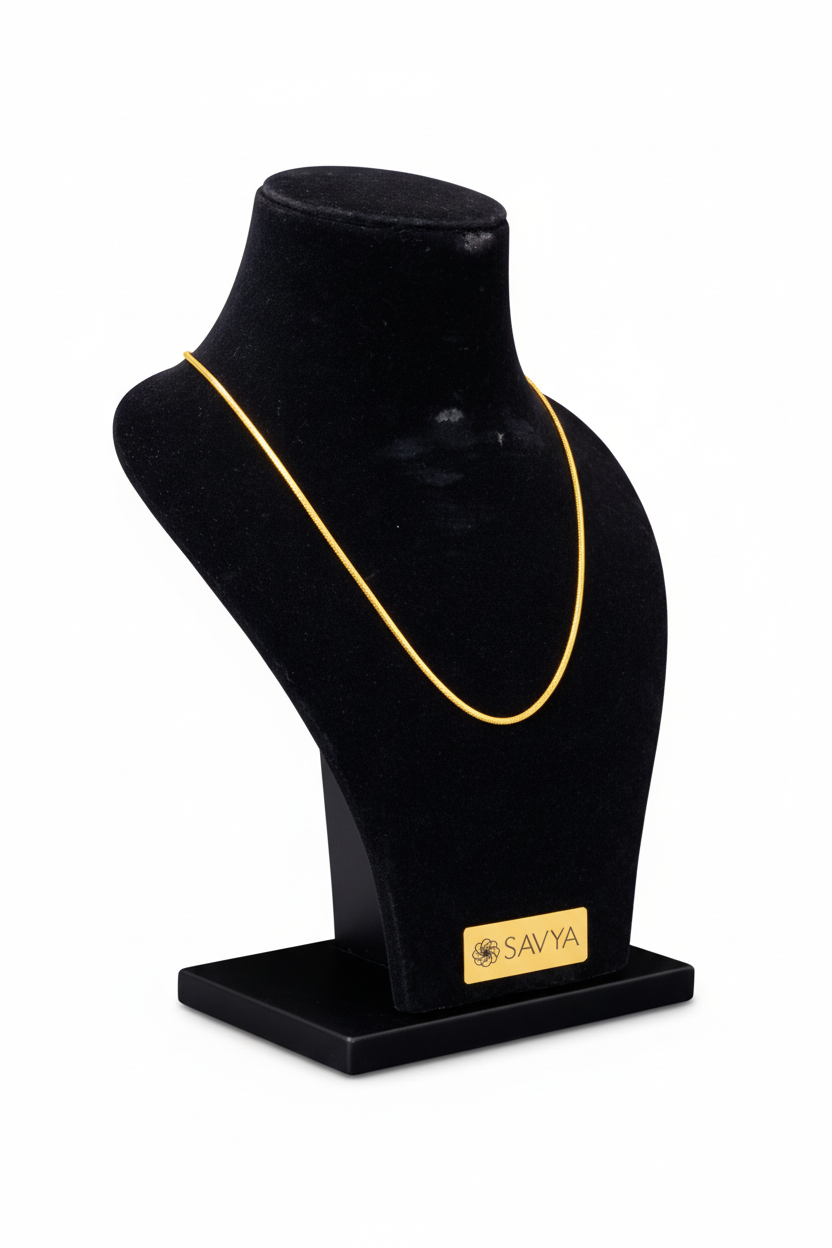 Snake Gold Chain - Side Angle View