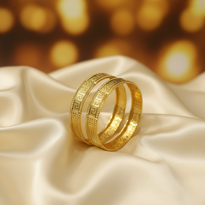 22Kt Gold Bangles on satin fabric