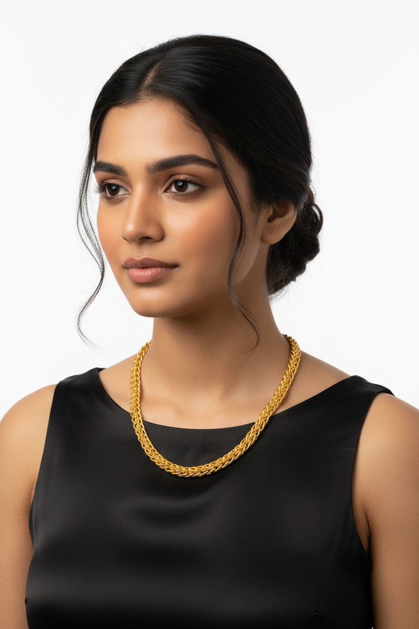 Foxtail Gold Chain - Female Model