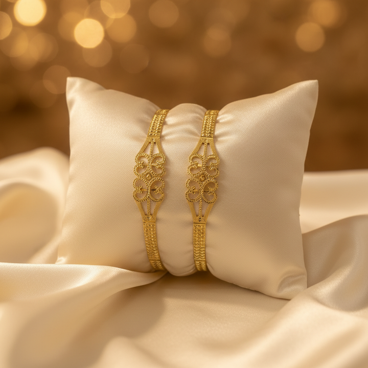 22Kt Gold Bangle on satin fabric