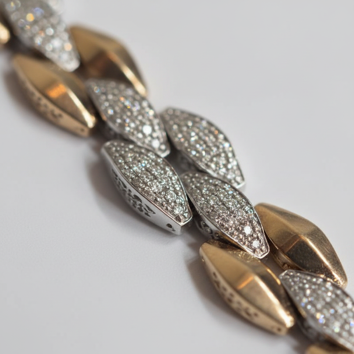 Marquise Leaf Diamond Bracelet Closeup