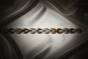 Marquise Leaf Diamond Bracelet on Satin