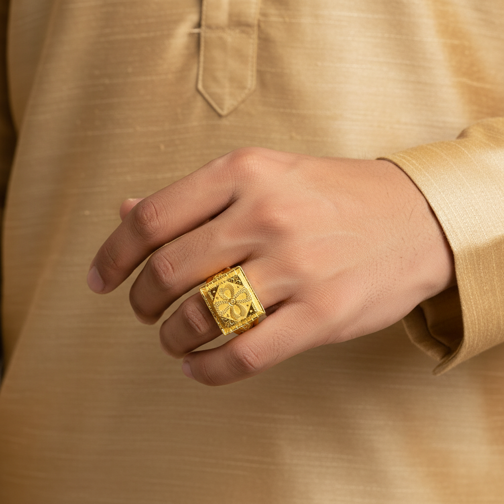 Model Wearing - Natural Ring Size (Regenerated)