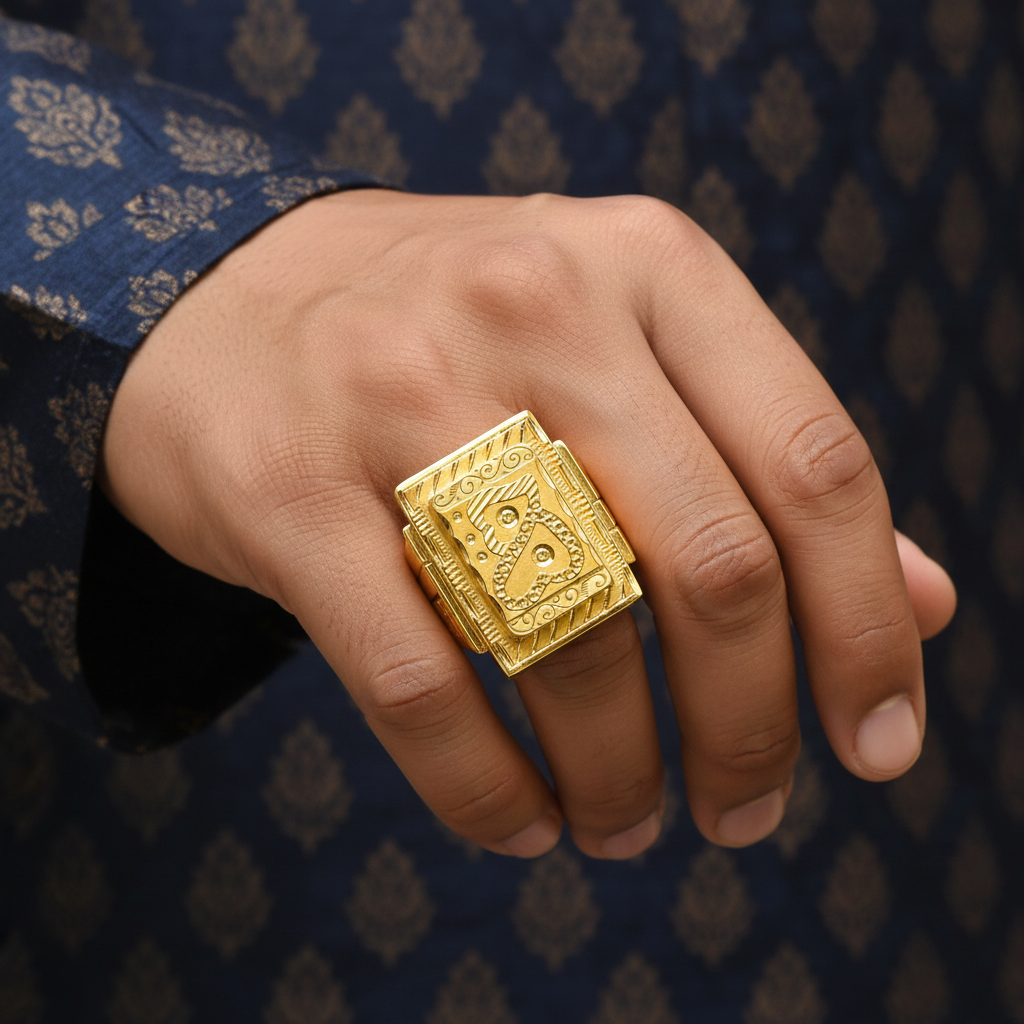 Model Wearing - Ring Face Forward (Rotated)