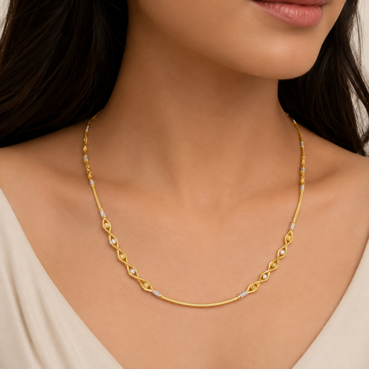Wheat Spiga Gold Chain 22KT | 18 Inch Plain Gold Chain 11.1 g