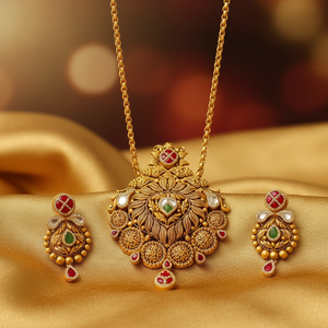 Pendant set - silk fabric