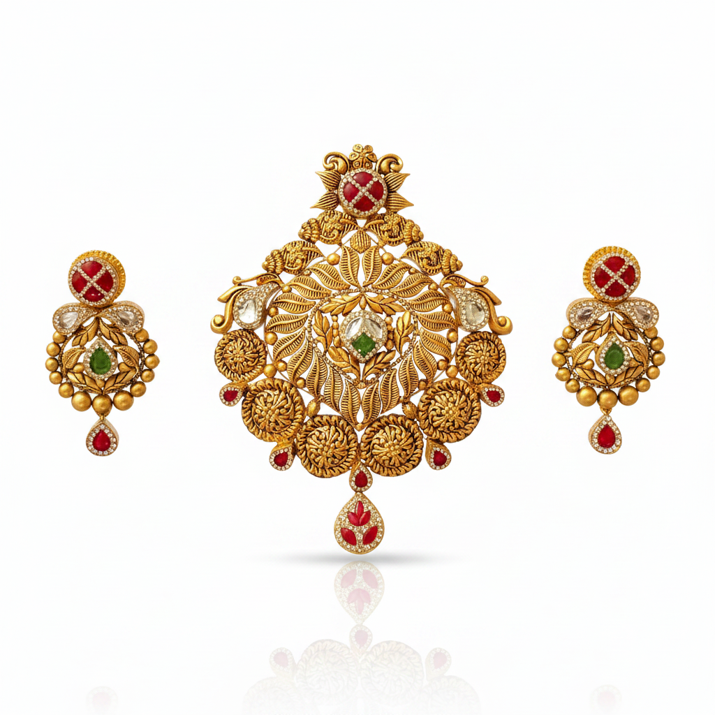 Pendant set - white background subtle reflection