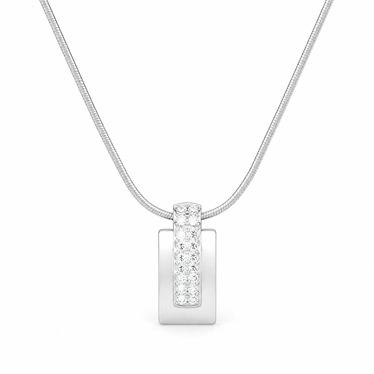 Platinum Chain with Zirconia Pendant for Women