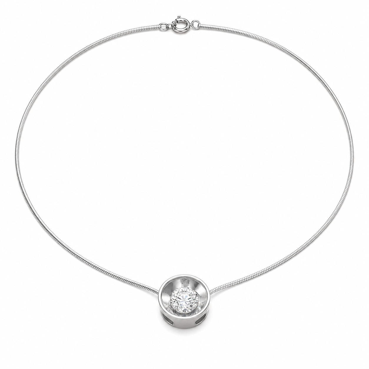 Platinum Chain with Diamond Pendant for Women
