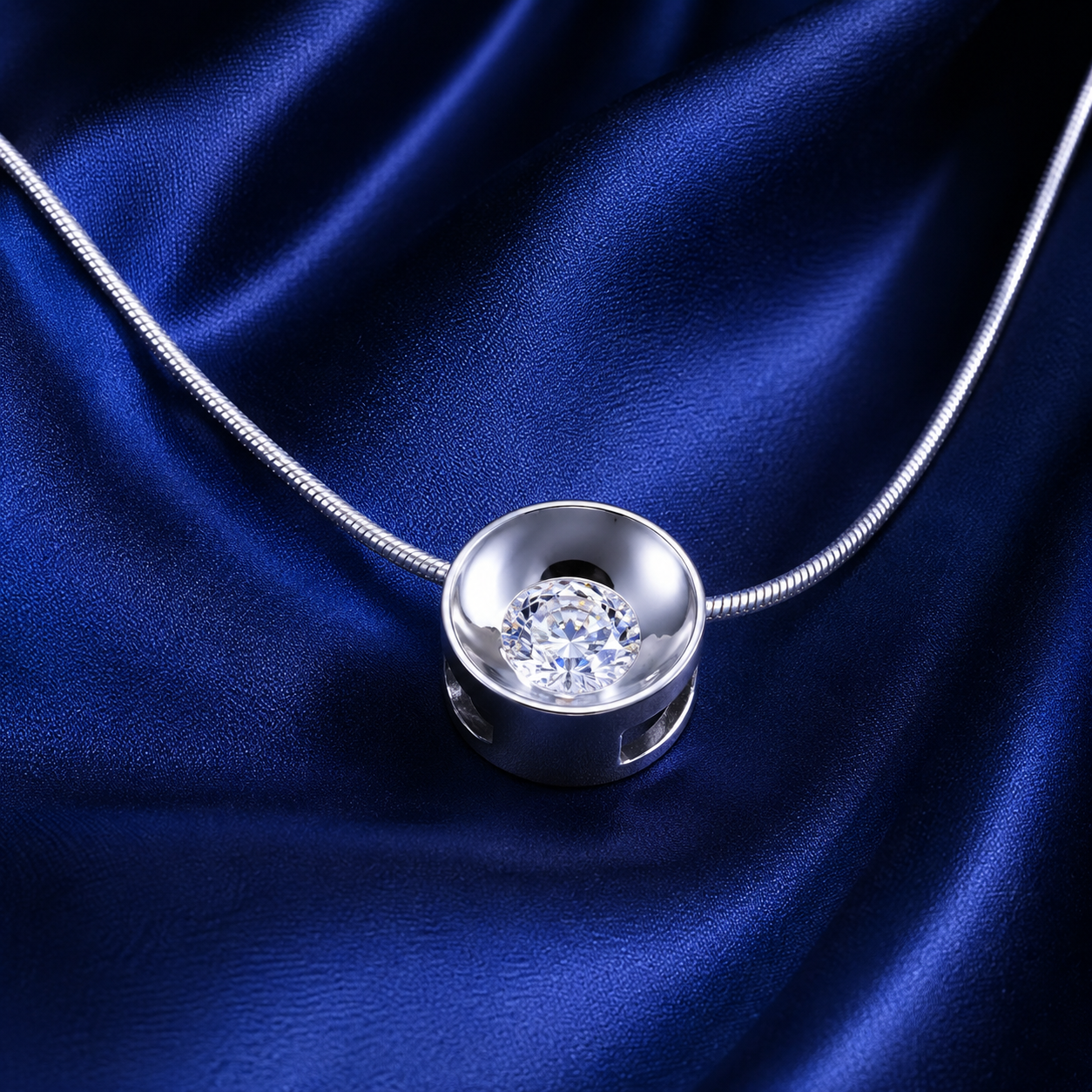 Platinum Chain with Diamond Pendant for Women